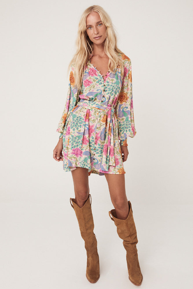 Bohème Button Through Mini Dress