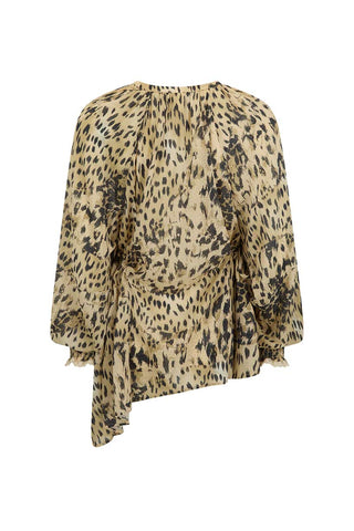 Snow Leopard Asymmetric Blouse
